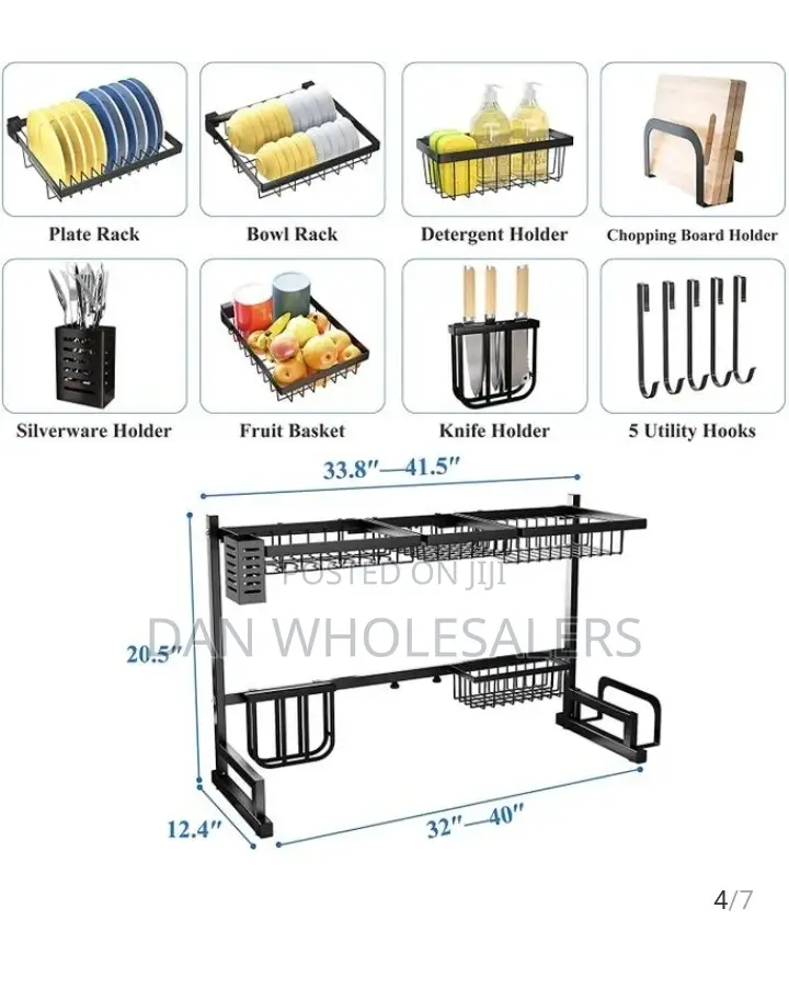 Over the Sink Dish Drying Rack Two Tier