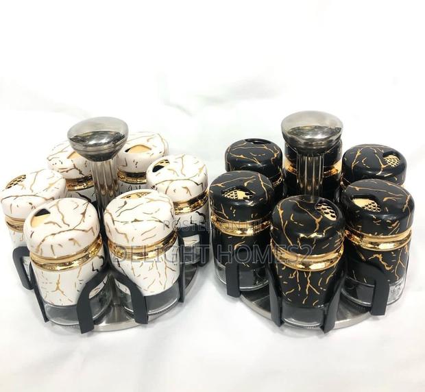 7pcs Marble Rotating Spice Jars - main view