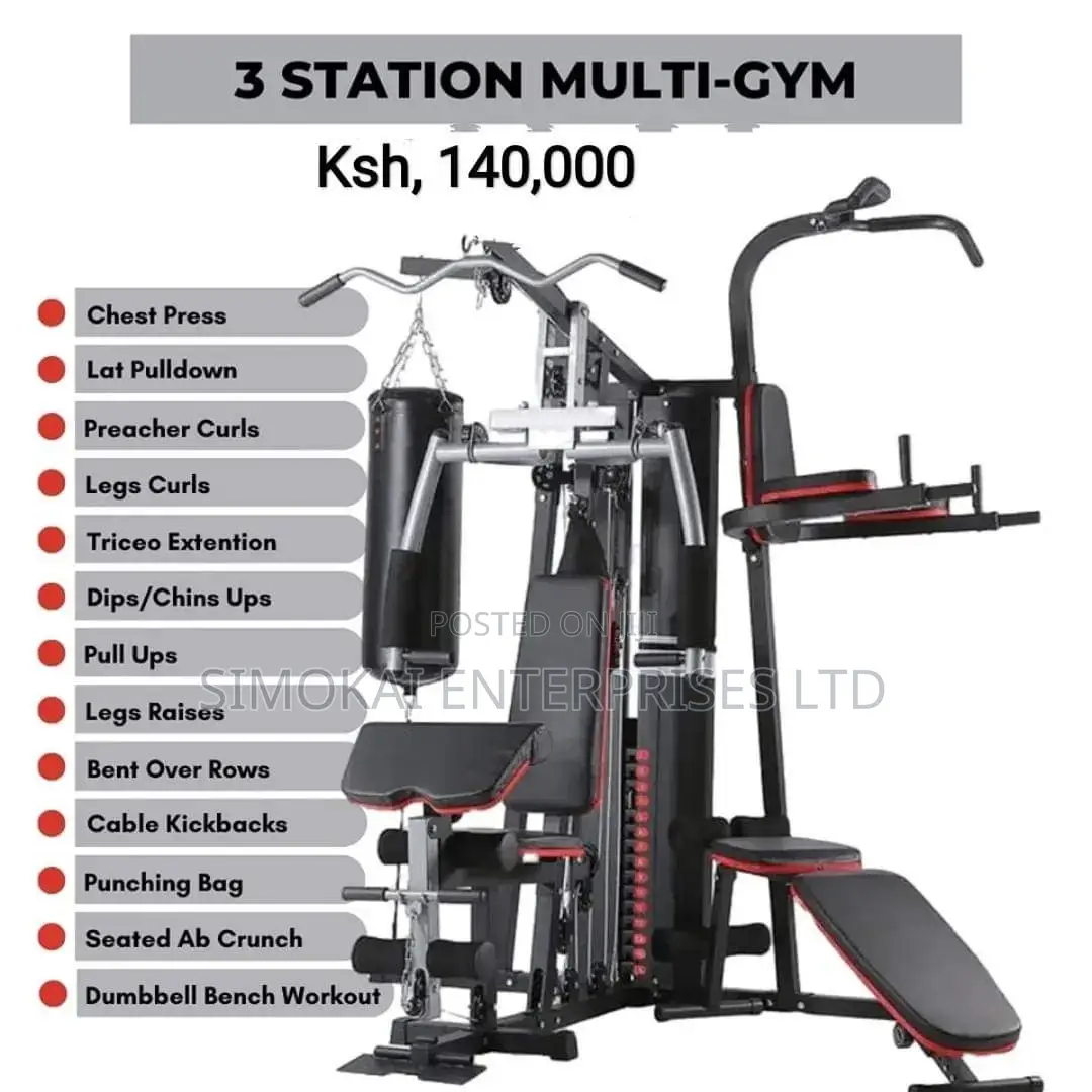3 Station Multigym Workout Equipment