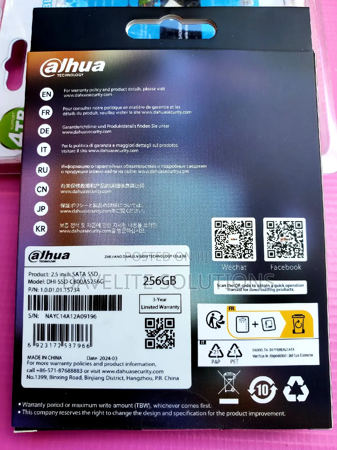 Dahua 256gb SSD 2.5 Inch 3d Nand SSD