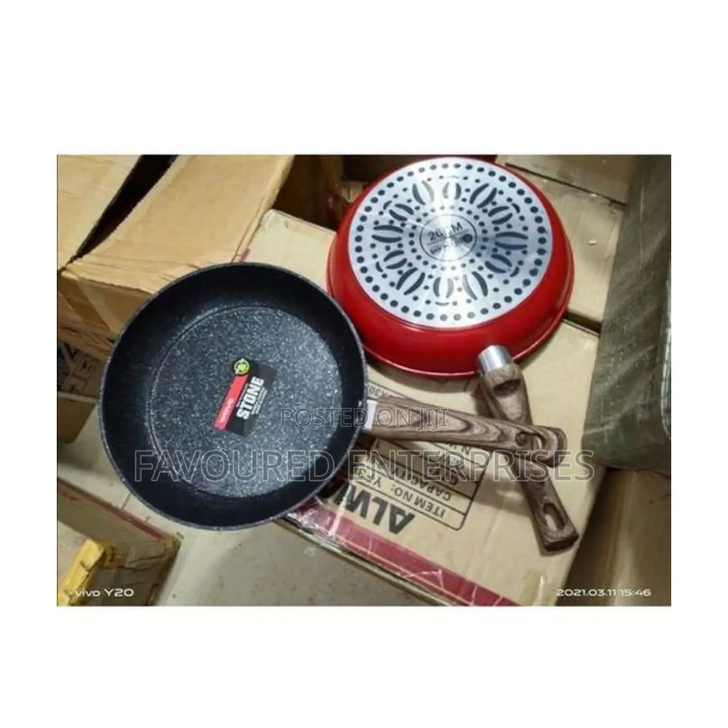 Stone High Quality Heavy Frying Pan With Wooden Handle