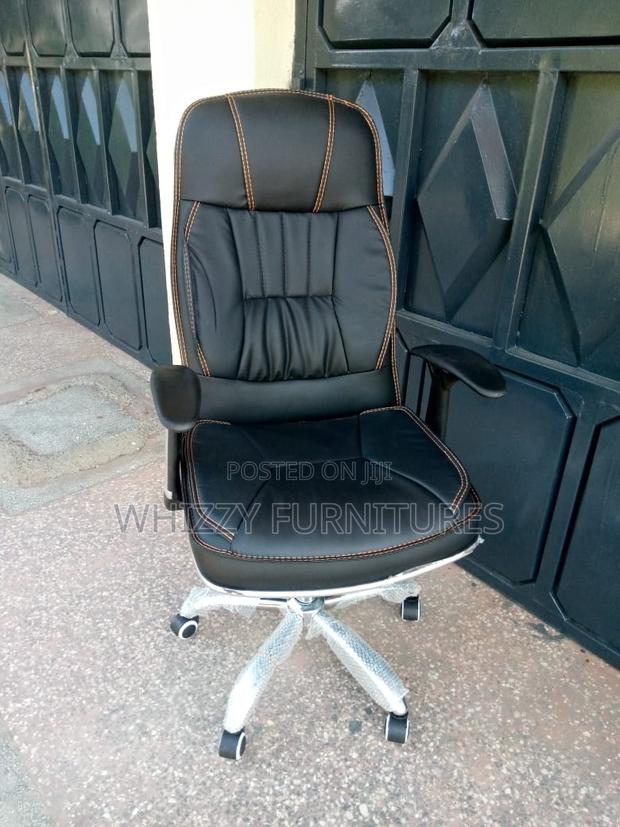 Secretarial Leather Office Chair - main view