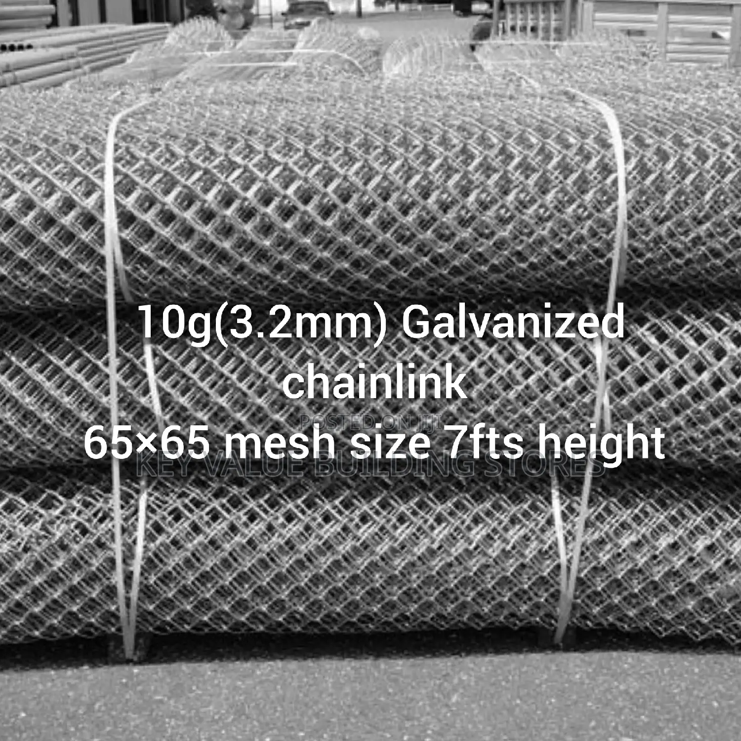 Heavy Galvanized Chainlink 10g 65×65 7fts