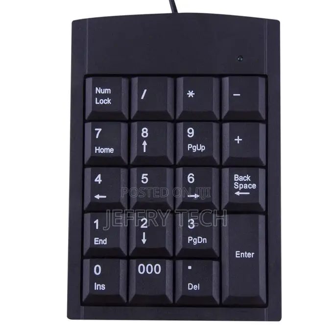 USB Wired Numeric Keyboard Keypad Adapter 19 Keys for Laptop