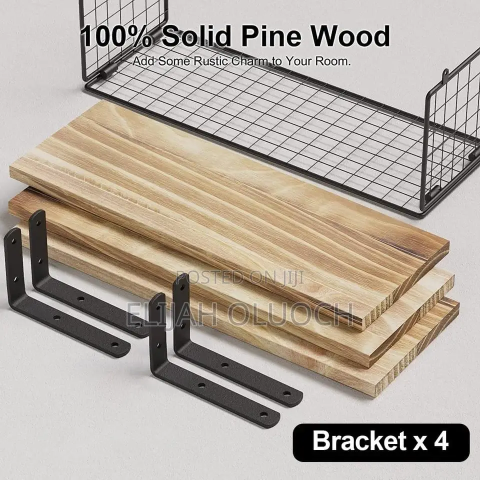 Solid Pine Wood Bathroom Floating Shelves