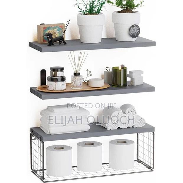 Solid Pine Wood Bathroom Floating Shelves - thumbnail 4