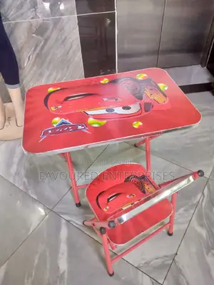 Foldable Kids Study Table and Chair Children Desk Set