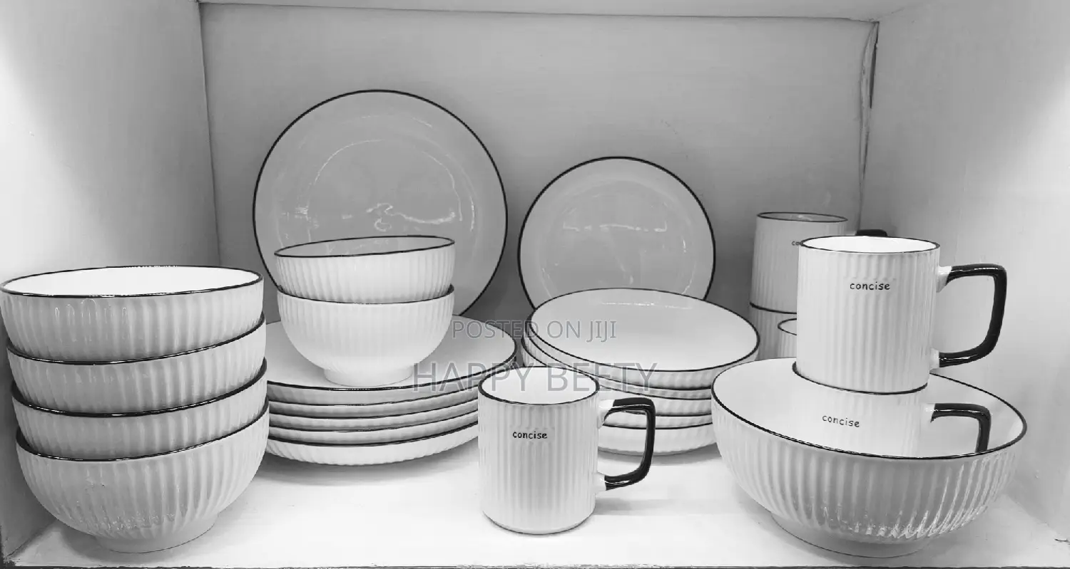24 Pieces Concise Ceramic Dinner Set