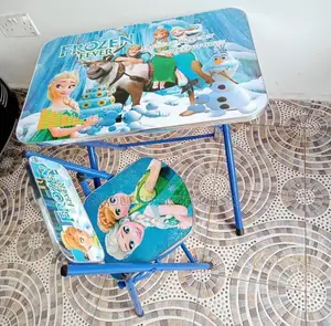 Cartoon Themed Kids Study Desk With Chair Blue
