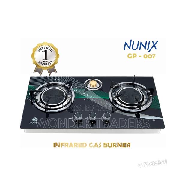 Nunix 3 Burner Glass Top Table Infrared Cooker