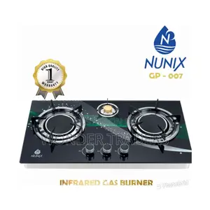 Nunix 3 Burner Glass Top Infrared Gas Burner- Gas Saving