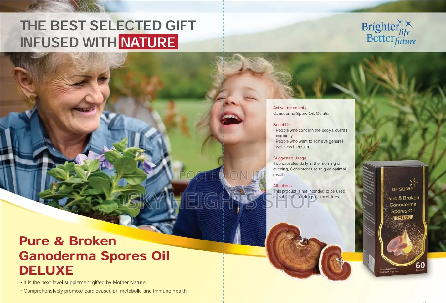 New Deluxe Pure and Broken Ganoderma Spores Oil Capsules