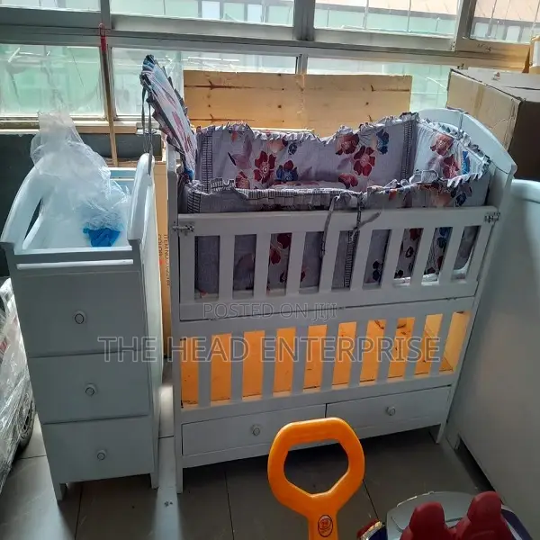 Wooden Baby Cot With Mattress Available