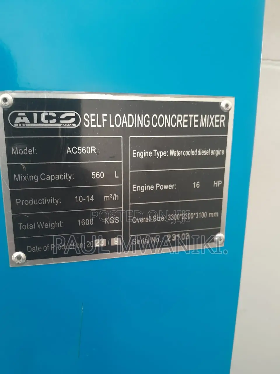 Self Loading Concrete Mixer,16hp Diesel Engine, Water Cooled