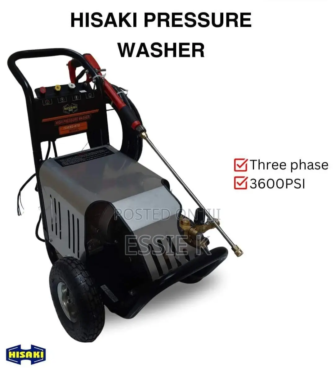 Hisaki 3600psi Electric High Pressure Washer Single Phase