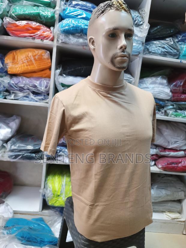 Beige Round Neck T-Shirts - thumbnail 2