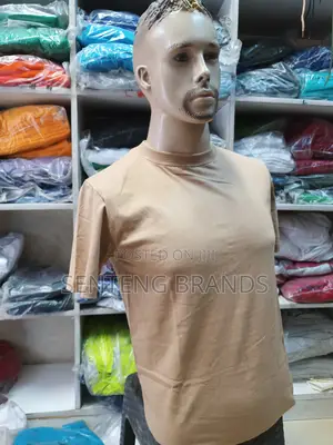Beige Round Neck T-Shirts