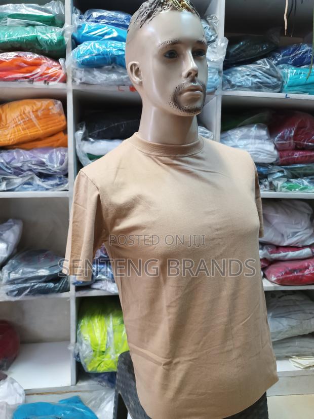 Beige Round Neck T-Shirts - thumbnail 3