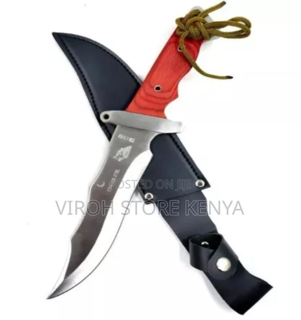 18cm Blade Knife Wood Handle Leather Sheath Camping Knife