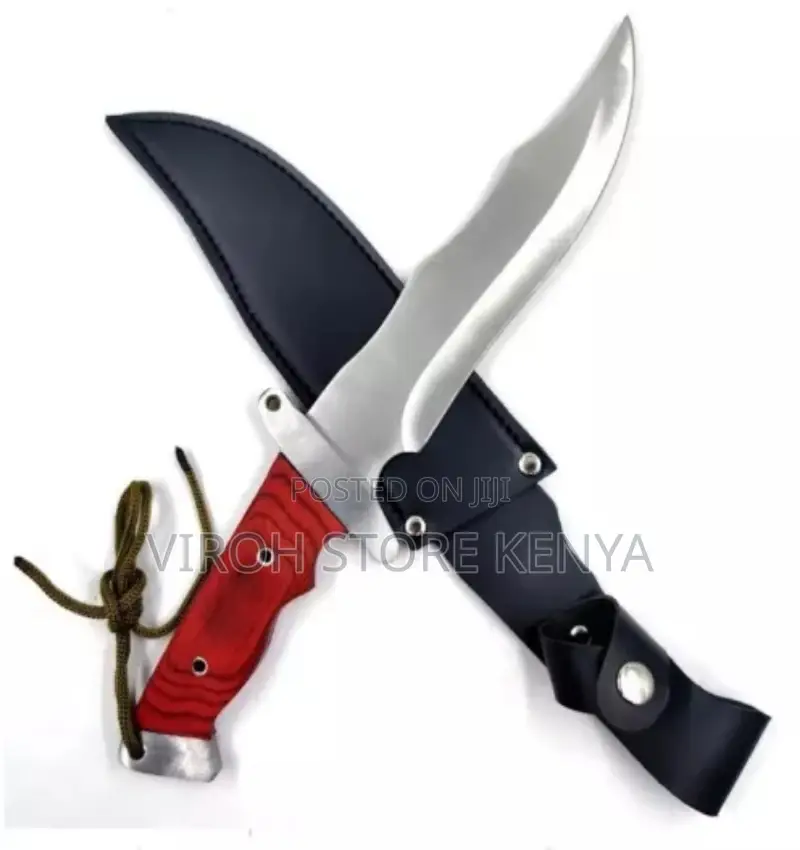 18cm Blade Knife Wood Handle Leather Sheath Camping Knife