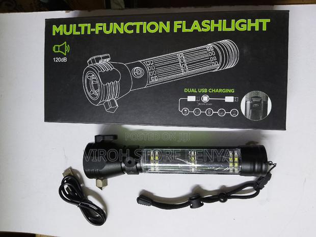 Multifunctional Flashlight With Siren 120db Solar Torch - thumbnail 2