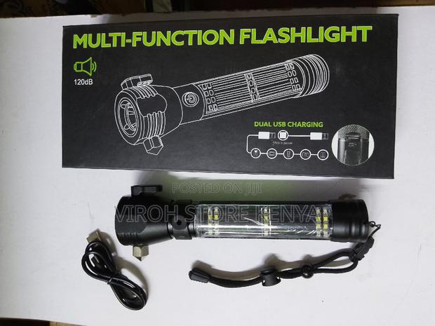 Multifunctional Flashlight With Siren 120db Solar Torch - thumbnail 3