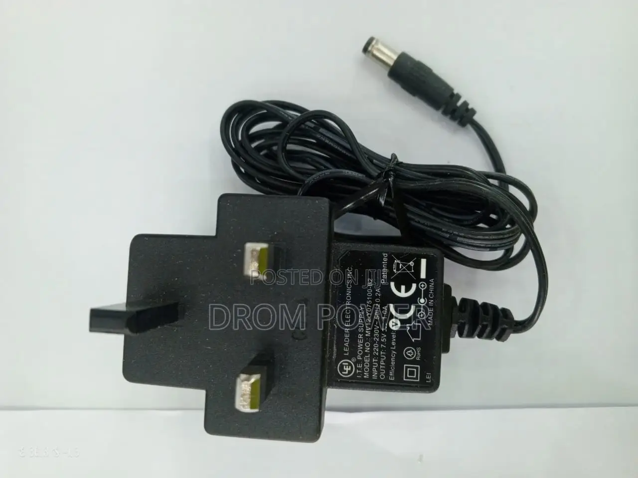 7.5V 1A Power Supply Adapter Charger