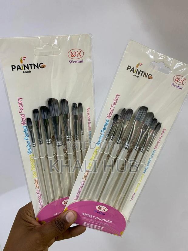 Artist Bleached Bristle Nickel-Plated Paint Brushes - main view