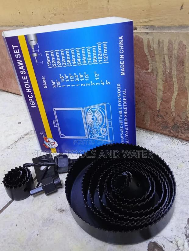 Wood and Thin Metal Sheet 16pc Hole Saw Set,19mm-127mm