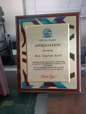 Wooden Gold Plaque