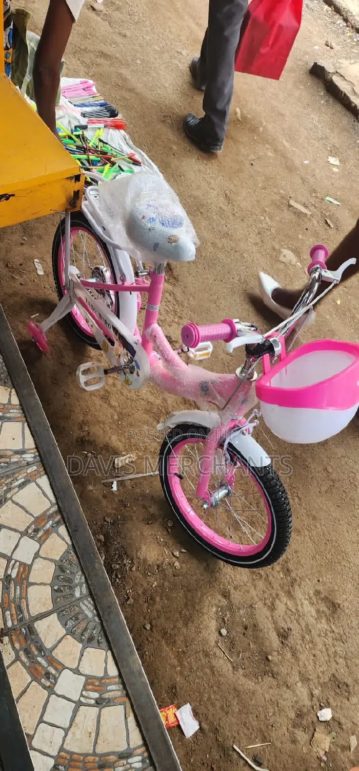 Adorable Pink Kids Bicycle