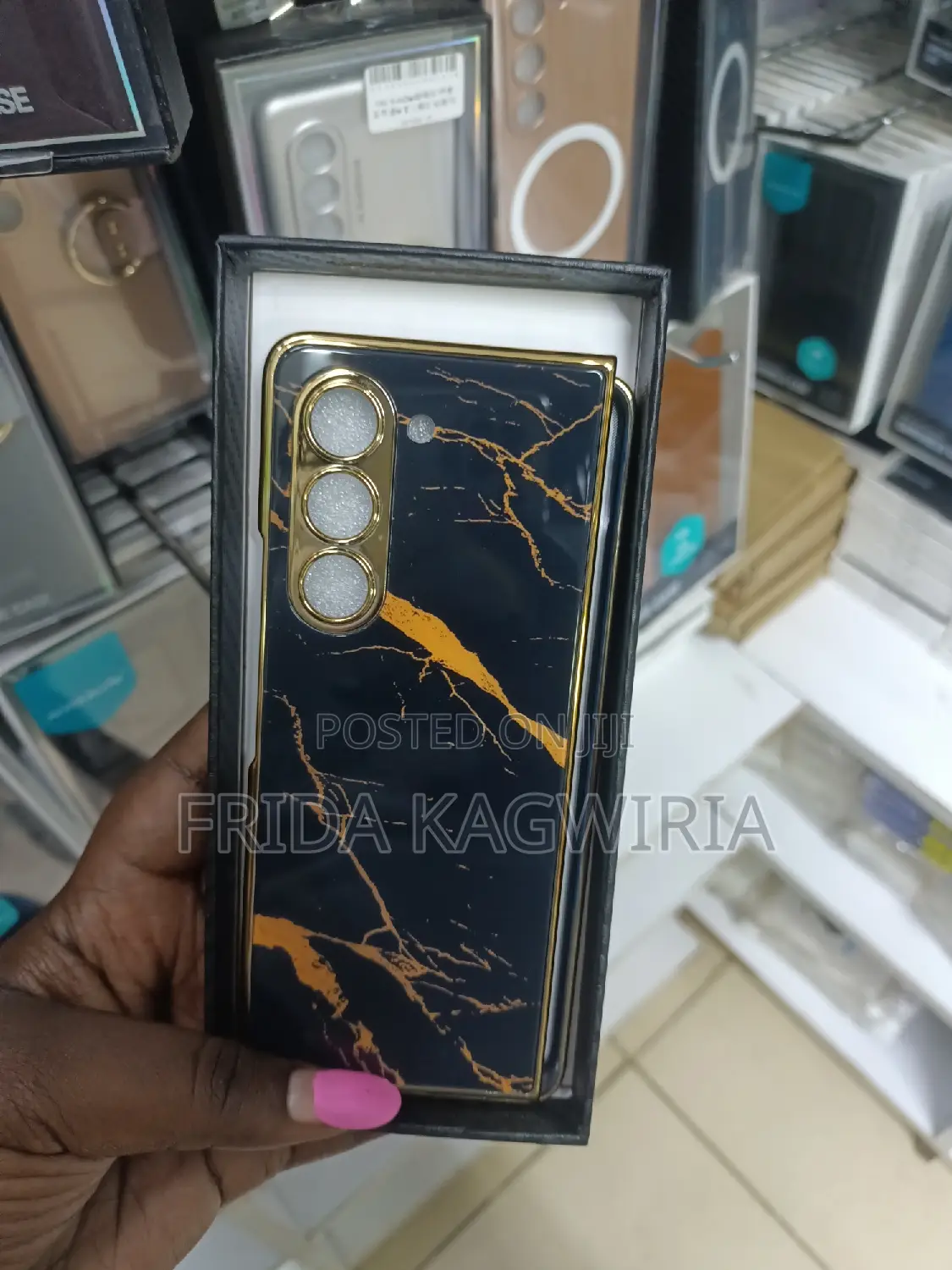Samsung Galaxy Fold 5 Marble Case With Screen Protector