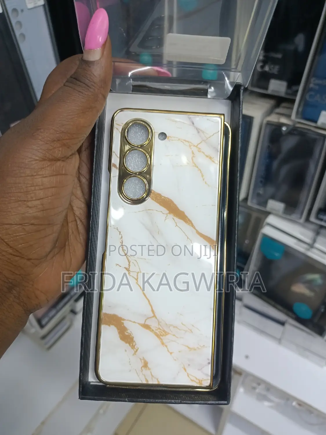 Samsung Galaxy Fold 5 Marble Case With Screen Protector