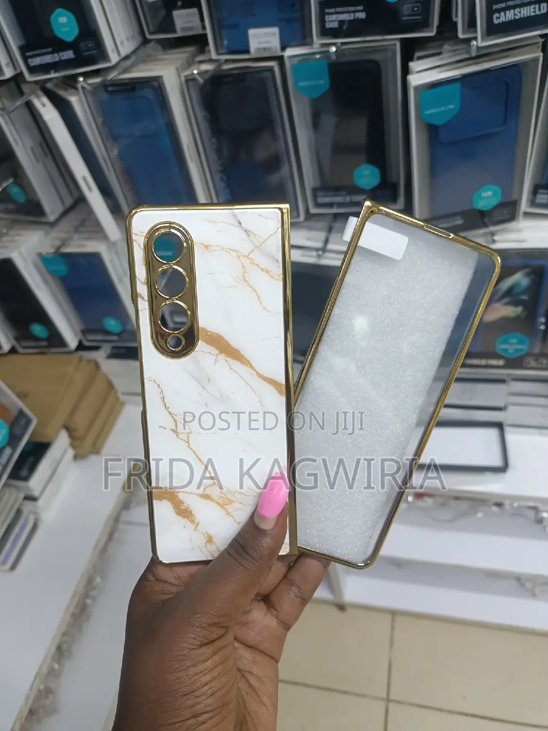 Samsung Galaxy Fold 4 Marble Case With Protector
