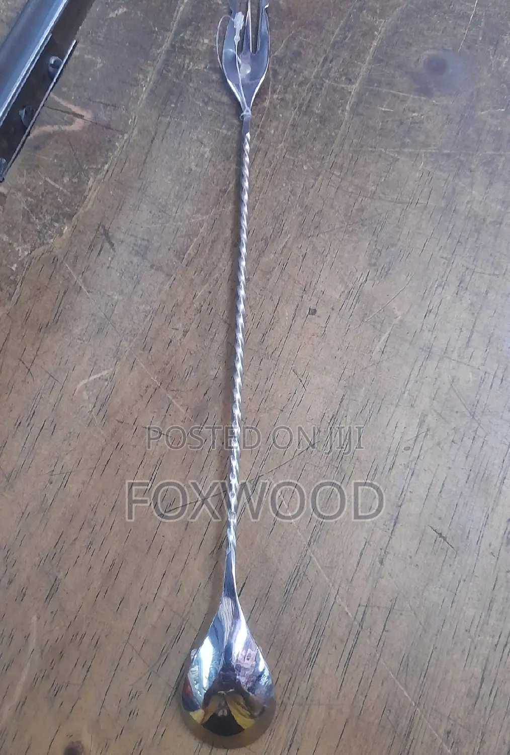 Stainless Steel Bar Spoon With Fork 30cm