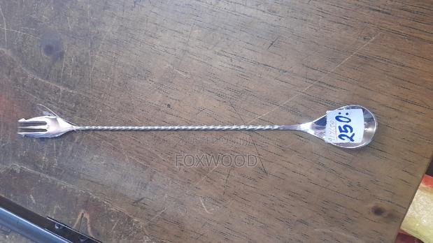Stainless Steel Silver Bar Spoon With Fork 30cm - thumbnail 6
