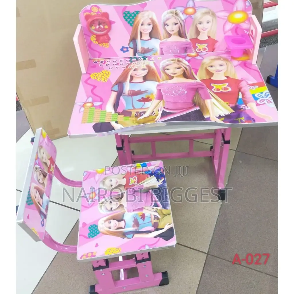 Pink Adjustable Kids Study Table Desk