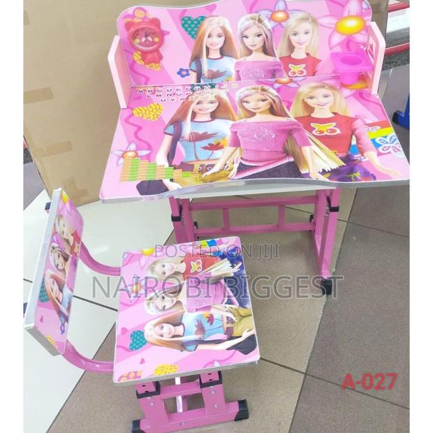 Pink Adjustable Kids Study Table Desk - main view