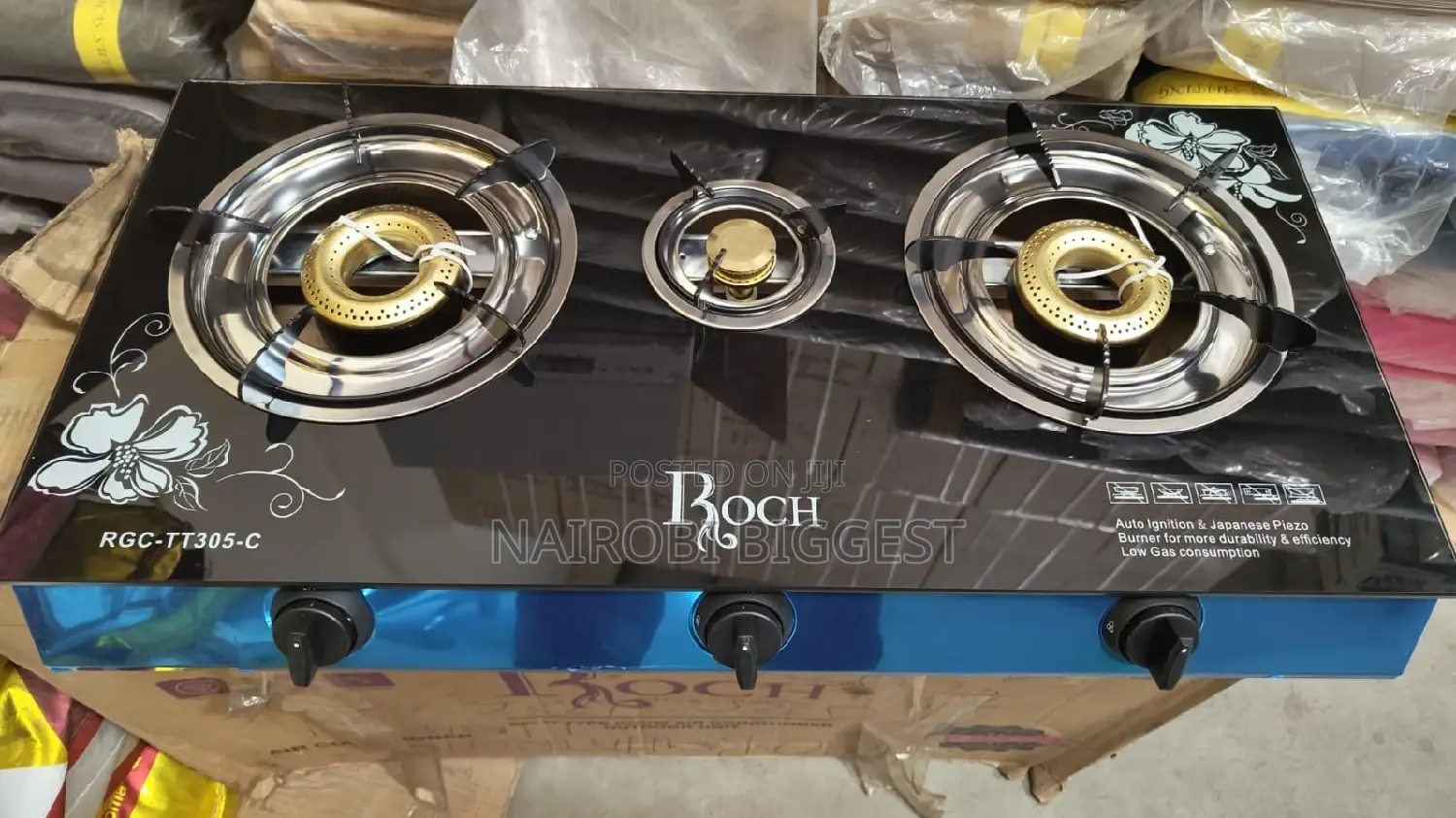 Roch 3 Burner Glass Cooker