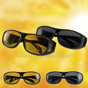 2 PCS HD Vision Wraparound Day And Night Vision Driving Glas