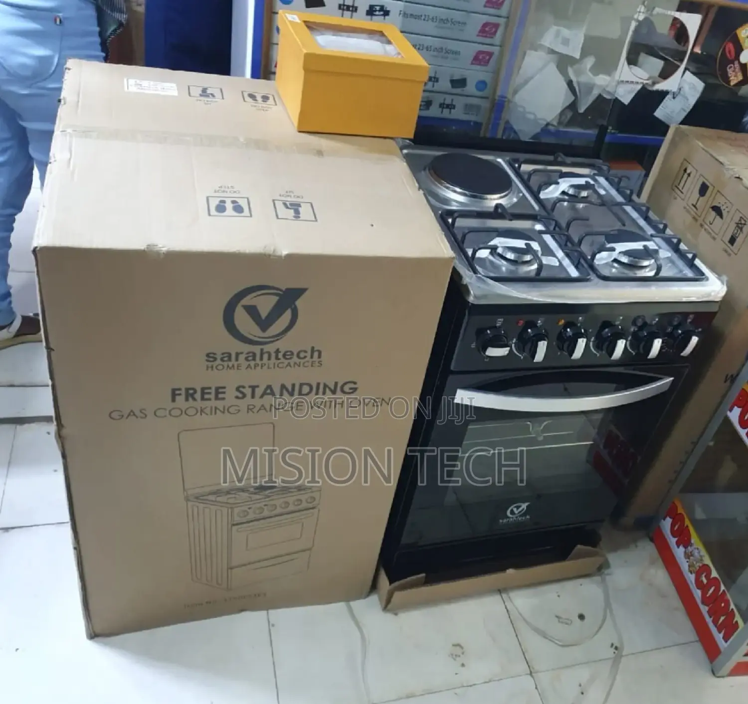 Sarahtech 3 Gas + 1 Electric Plate Standing Cooker,60cm”55cm