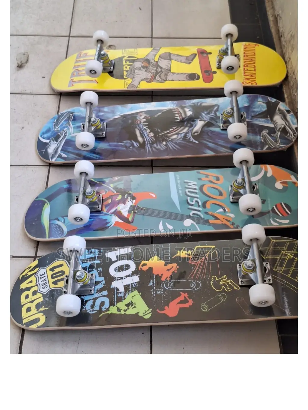 Skateboard With Rubber Wheels