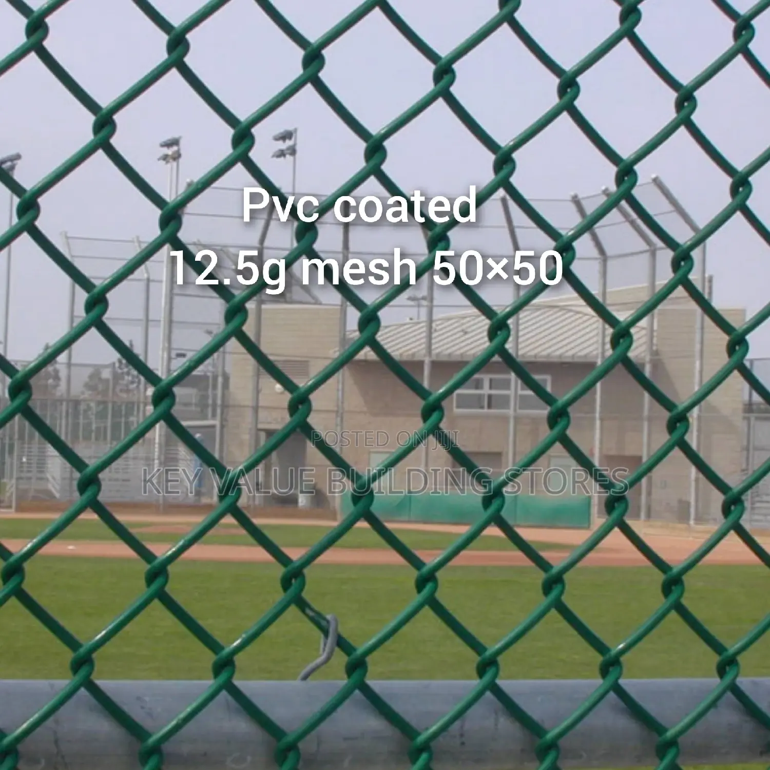 2.5mm PVC Coated Chainlink Mesh 50×50 7ft