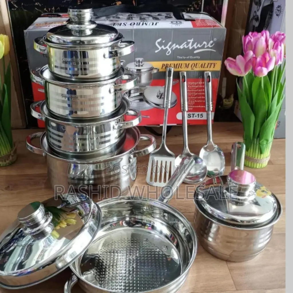 ✓ Stainless Steel Cookware 15 PCS