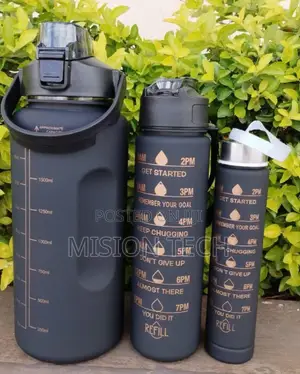 Unbreakable 3in1 Motivational Water Bottle