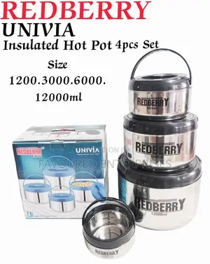 Redberry 4pcs Stainless Steel Insulated Carolina Hotpots