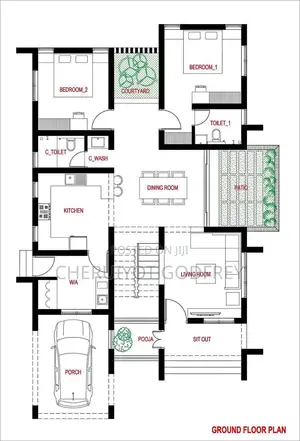 Architectural Drawing Services | 3 Bedroom Floor Plan