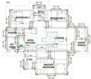 Architectural Drawing Services | 3 Bedroom Floor Plan