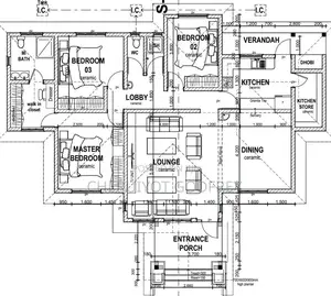 Architectural Drawing Services | 3 Bedroom Floor Plan