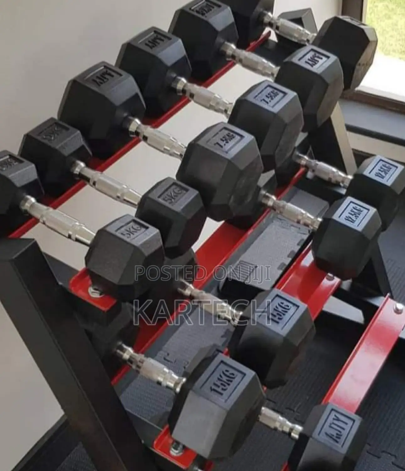 Hexagonal Dumbbells 7.5kg Pair